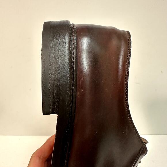 FULLY RESOLED Alden 990 Plain Toe Blucher Shell Cordovan Brown Color 8 USA 11.5 - Picture 13 of 13